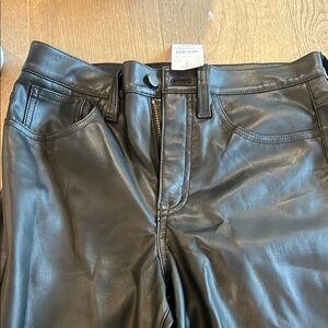 J. Crew Factory Black Leather Boot Cut Pants. NWT!